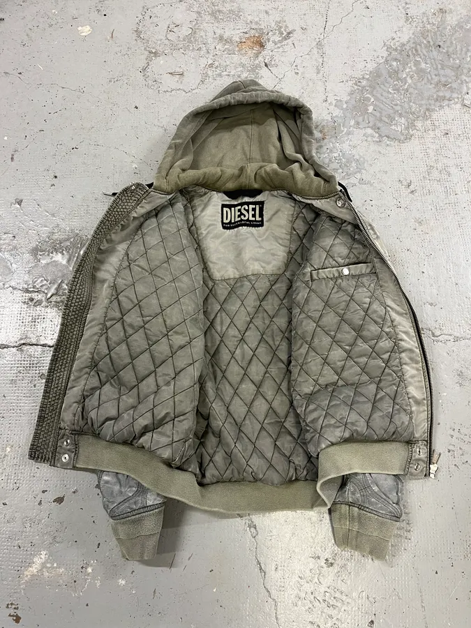 Diesel Astro Cargo Grey Bomber Jacket - Image 10