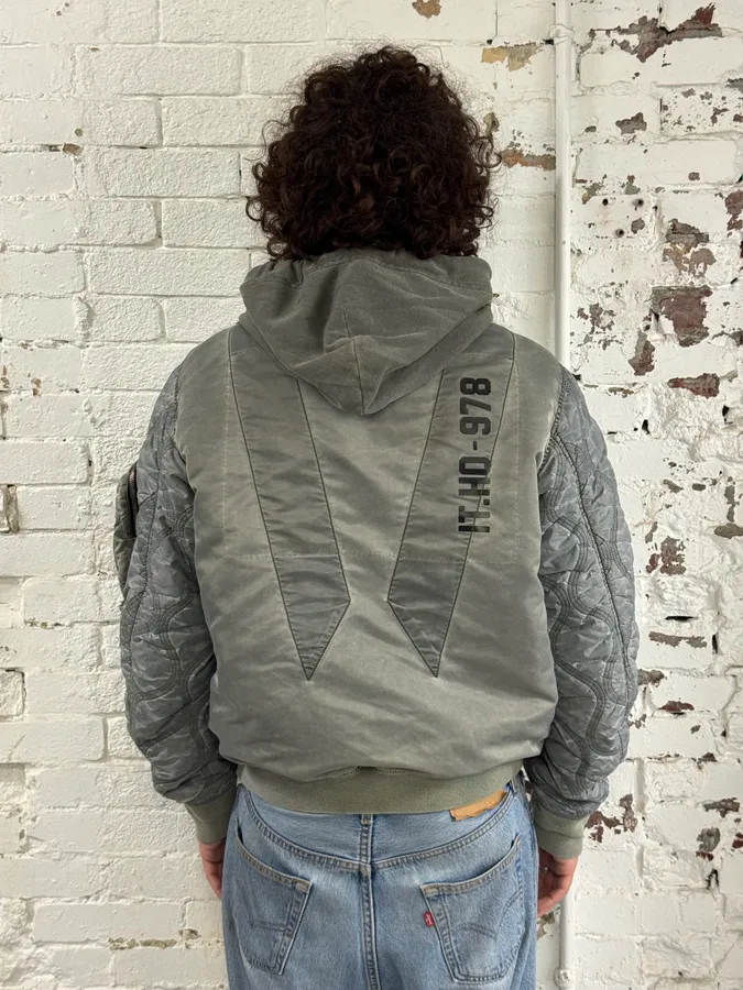 Diesel Astro Cargo Grey Bomber Jacket - Image 3