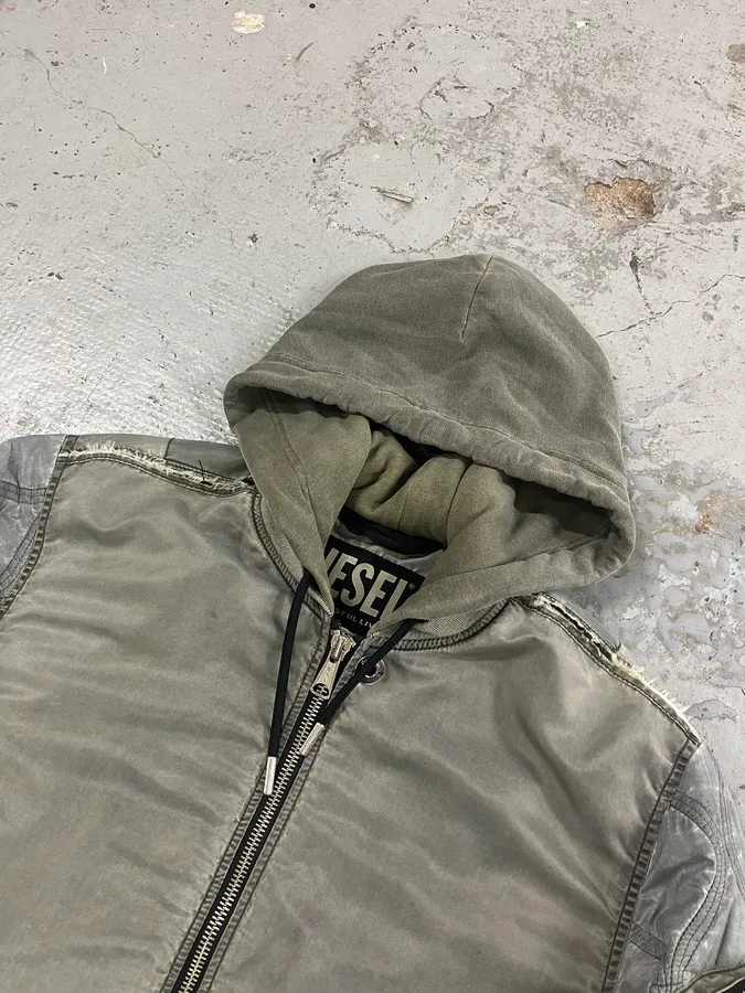 Diesel Astro Cargo Grey Bomber Jacket - Image 5