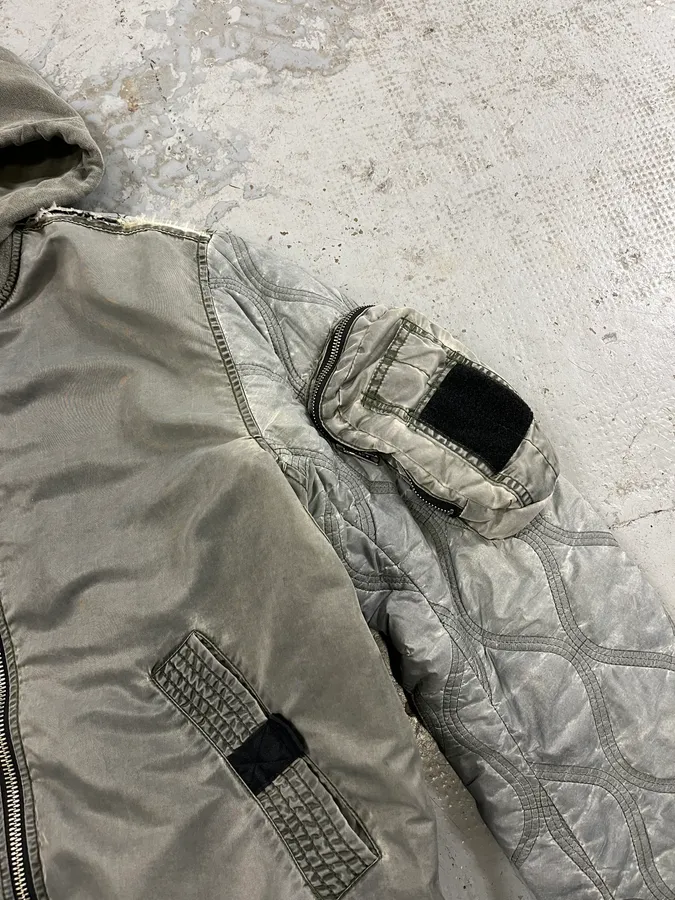 Diesel Astro Cargo Grey Bomber Jacket - Image 6