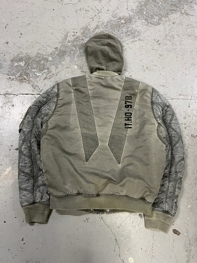 Diesel Astro Cargo Grey Bomber Jacket - Image 7
