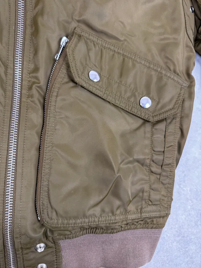 Diesel Aviator Green Nylon Bomber Jacket - Image 10