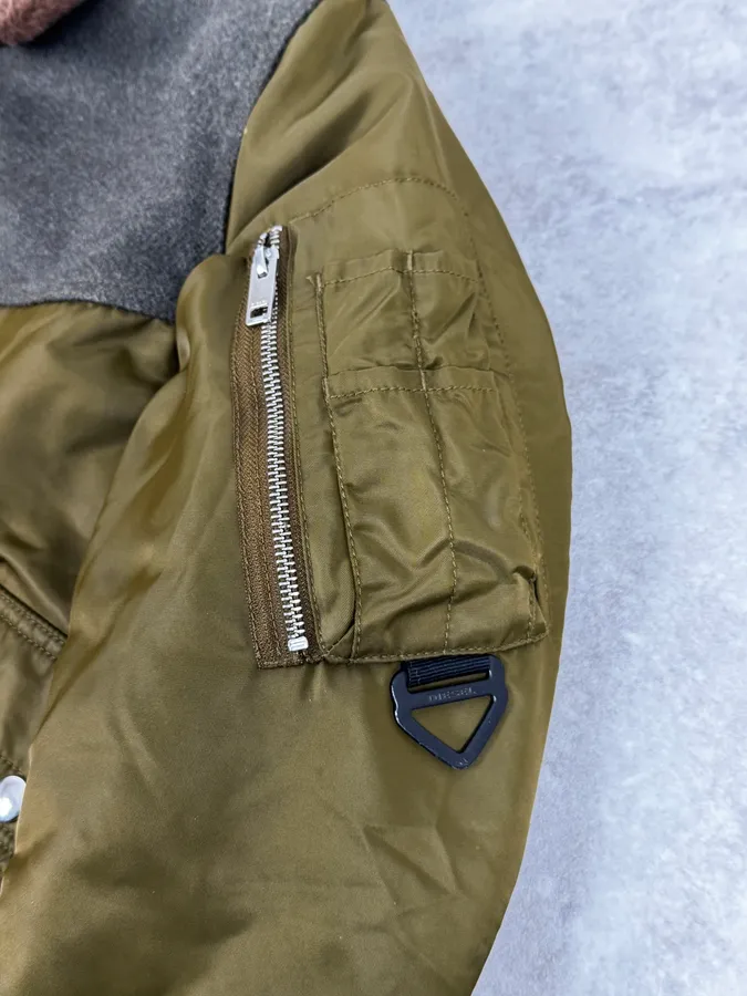Diesel Aviator Green Nylon Bomber Jacket - Image 8