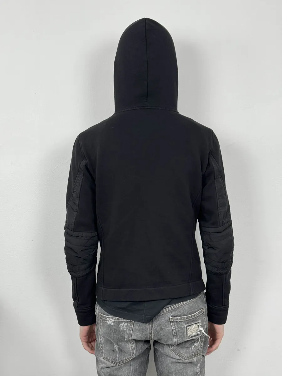 Diesel Black Asymmetrical Biker Zip-up Hoodie - Image 3