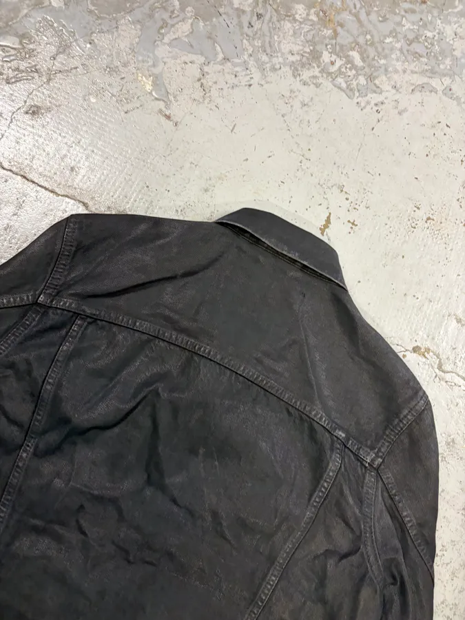 Diesel Black Denim Distressed Contrast Trim Denim Jacket - Image 6