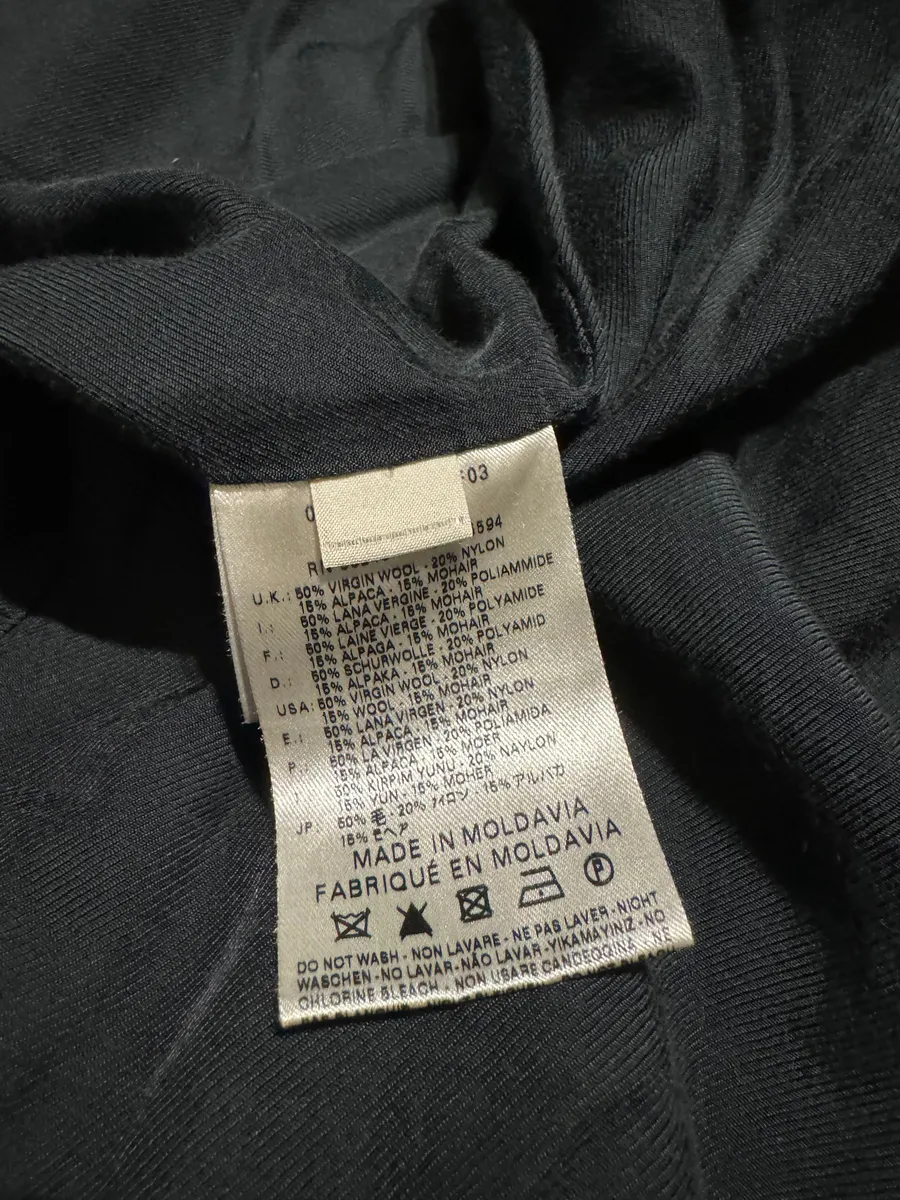 Diesel Black Gold Grey Blurred Wool Long Buttoned Coat - Image 6