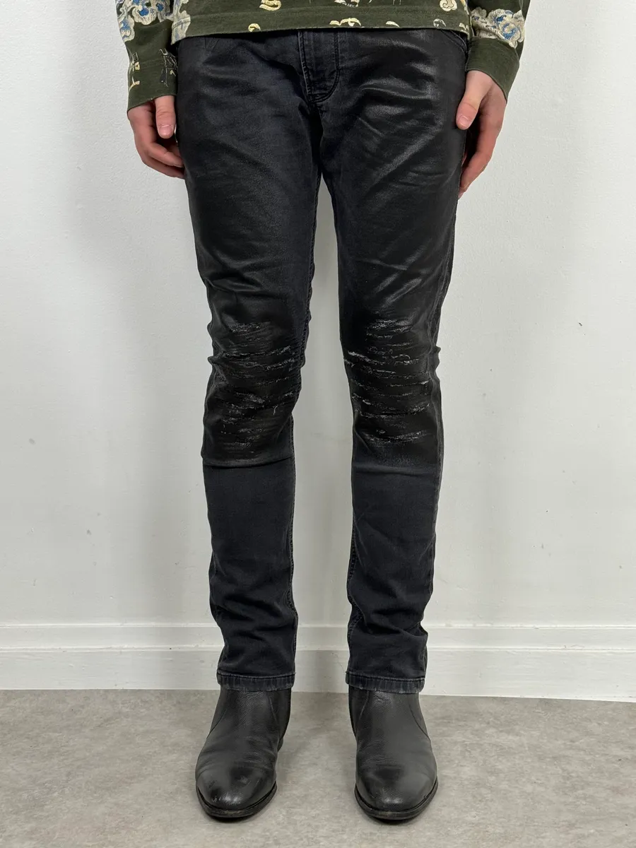 Diesel Black Gold Grey Distressed Denim Jeans - Image 2