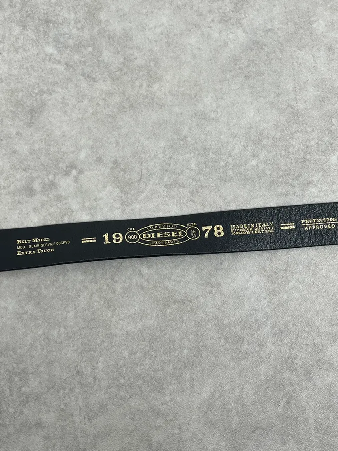 Diesel Black Leather Farm Avant-Garde Buckle Belt - Image 7