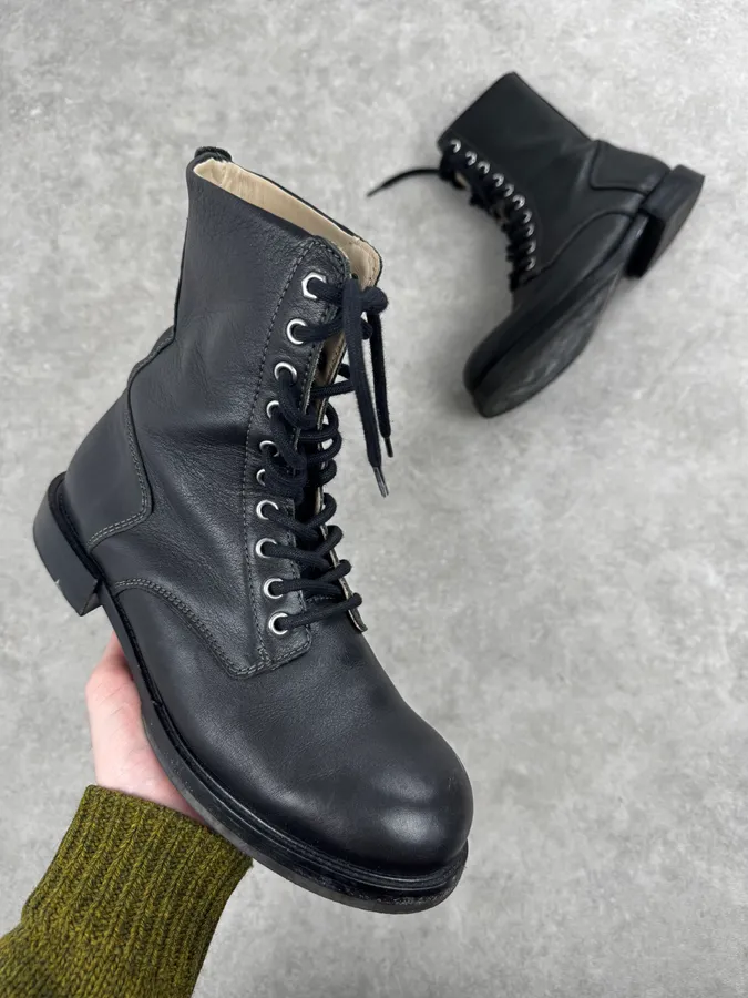 Diesel Black Minimalist Biker Leather Boots