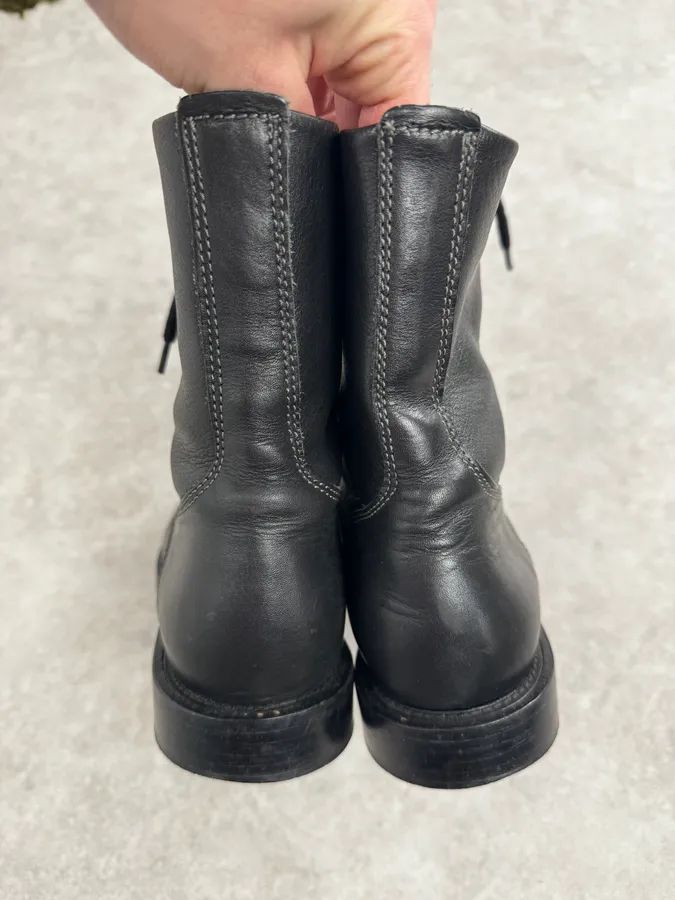 Diesel Black Minimalist Biker Leather Boots - Image 7