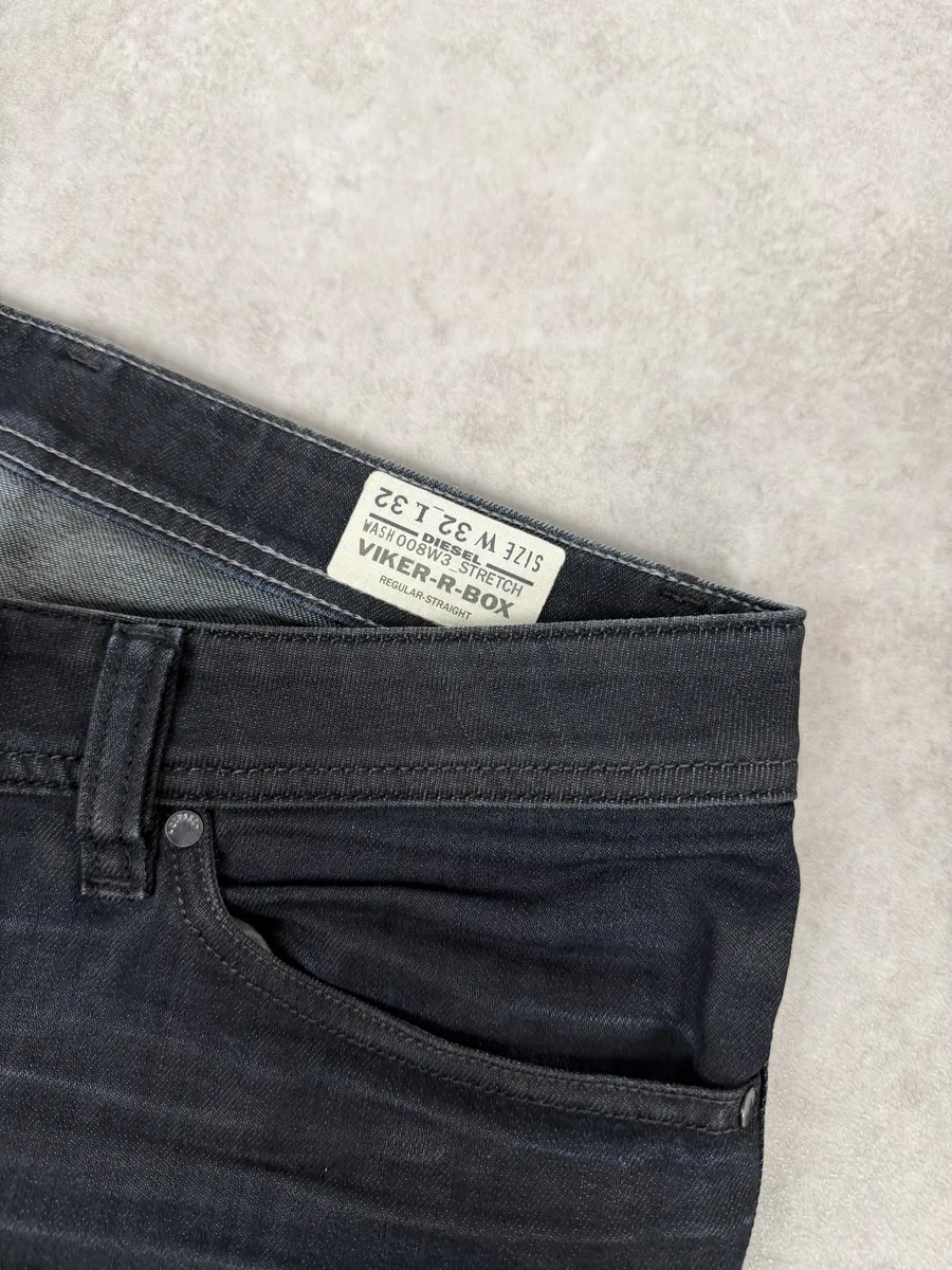 Diesel Black Stretch Biker Denim Jeans - Image 13
