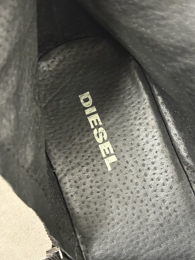 Diesel Black Velvet Leather Chelsea Boots - Image 10