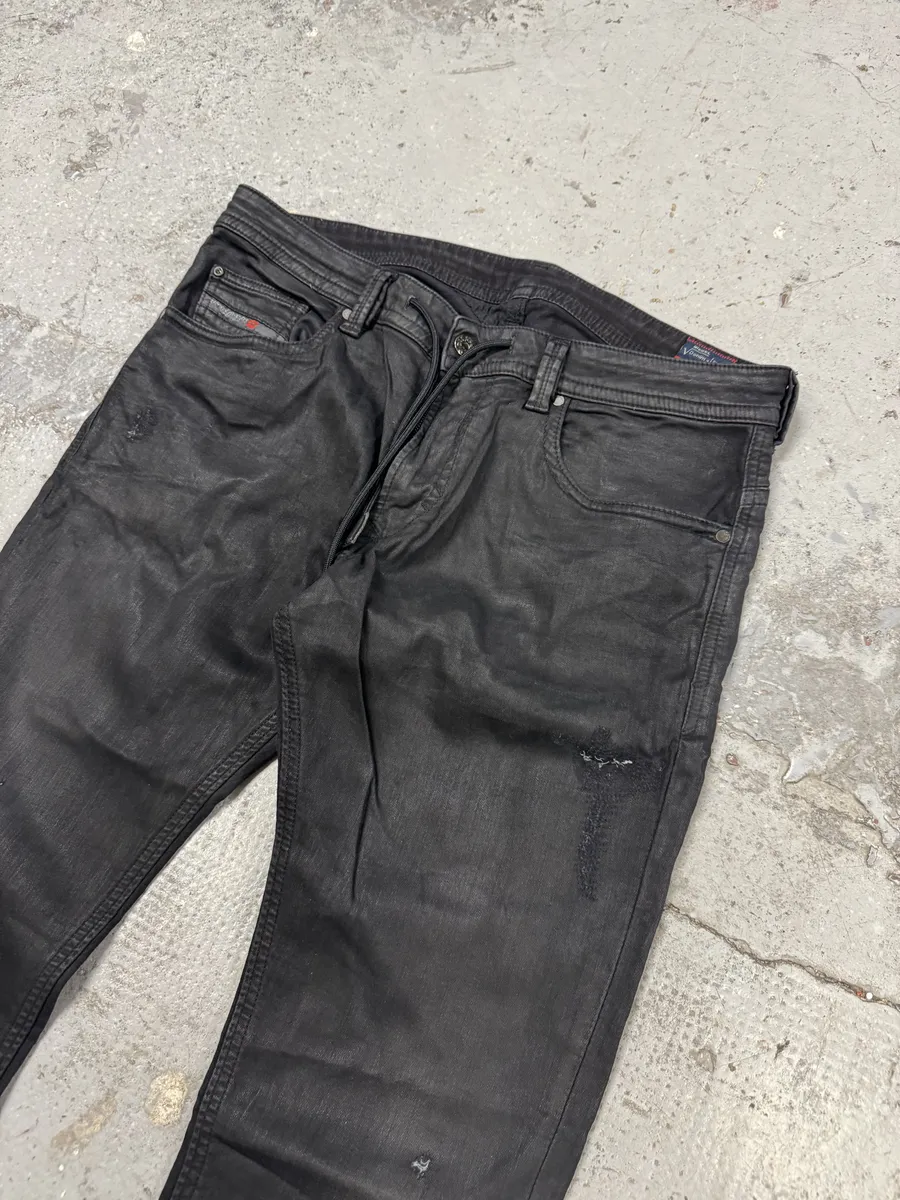 Diesel Black Waxed Effect Slim Denim Jeans - Image 11