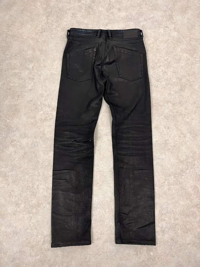 Diesel Black Waxed Slim Denim Jeans - Image 9