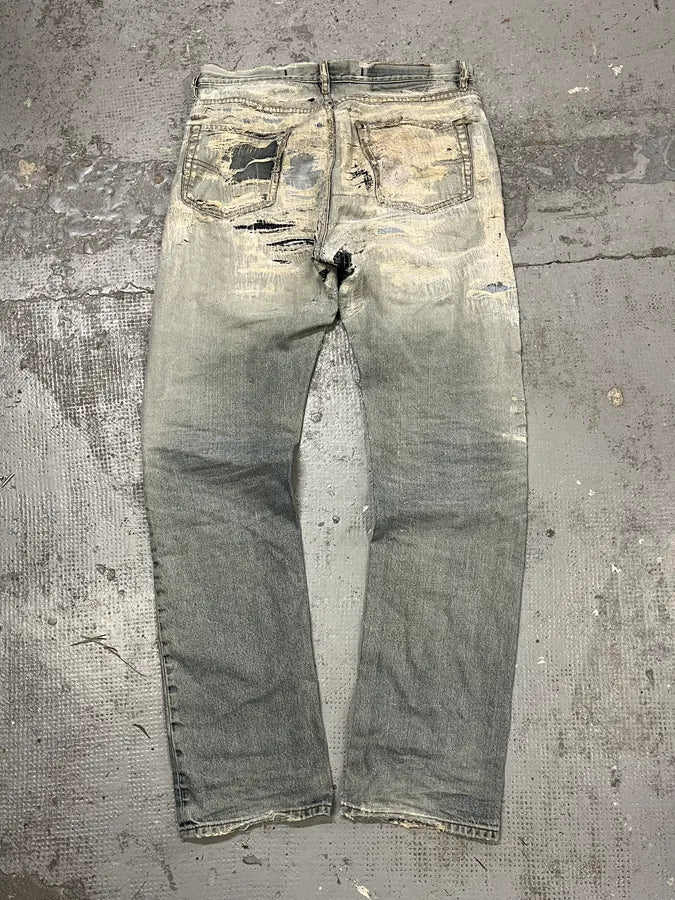 Diesel Blue Distressed Faded Slim Denim Jeans - Image 7
