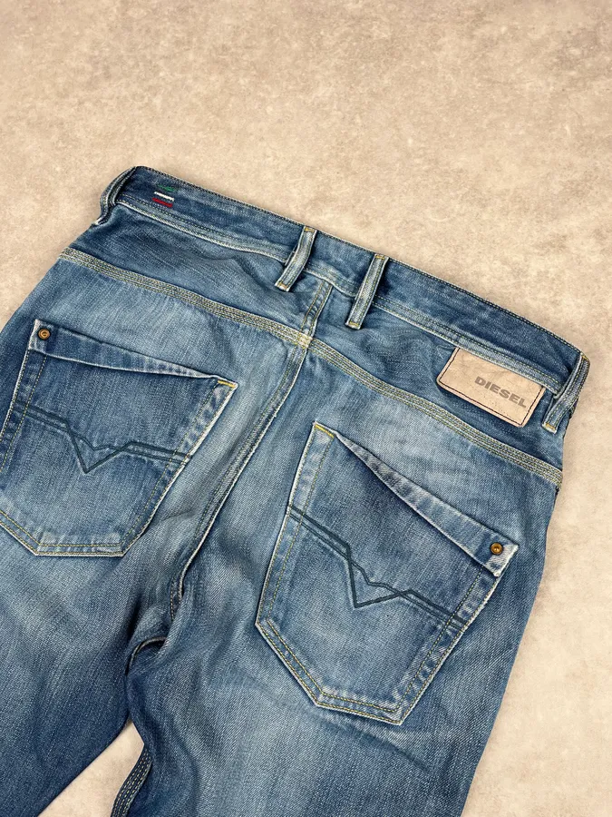 Diesel Blue Faded Denim Jeans - Image 8