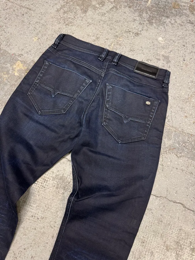 Diesel Blue Waxed Navy Denim Skinny Jeans - Image 4