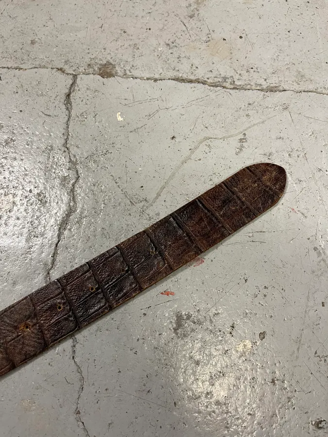 Diesel Brown Crocodile Effect Leather Premium Belt - Image 7