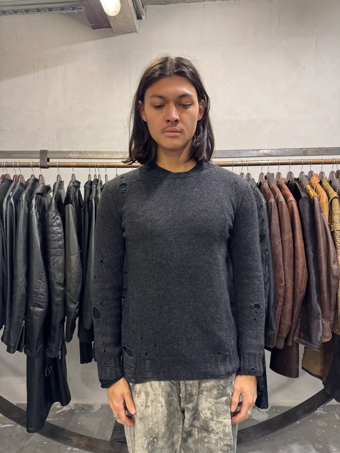 Diesel Dark Grey Destroyed Sweater - Image 2