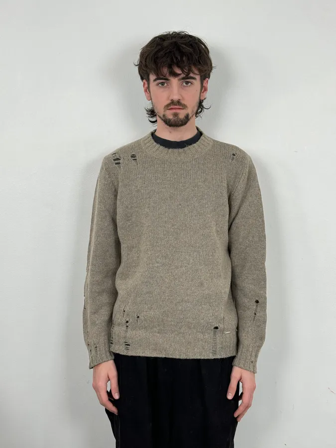 Diesel Destroyed Grey Sweater - Image 2