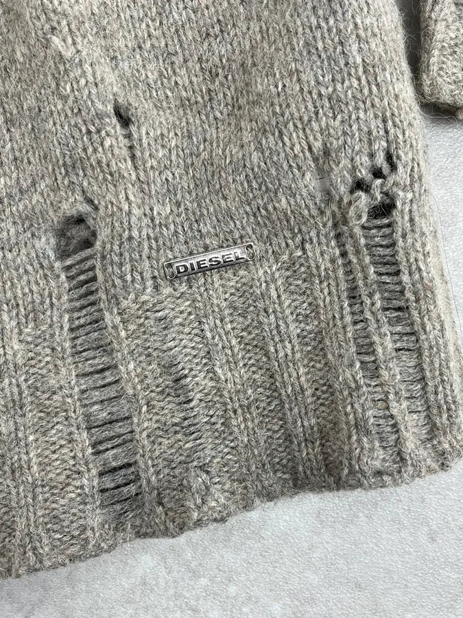 Diesel Destroyed Grey Sweater - Image 9