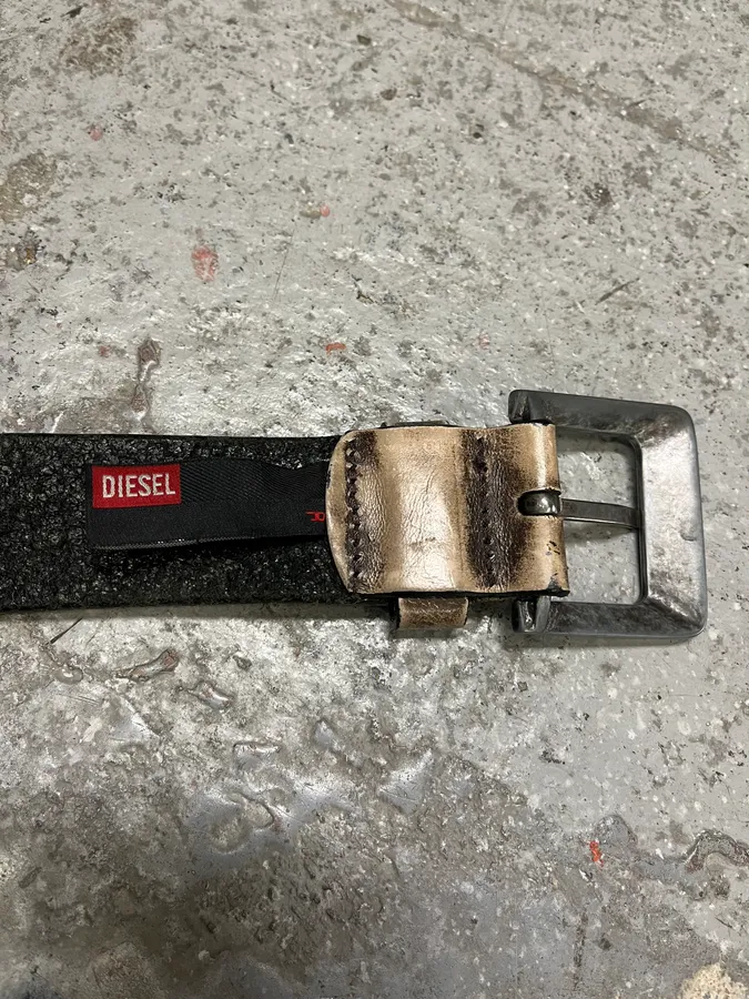 Diesel Dirty Beige Leather Belt - Image 8