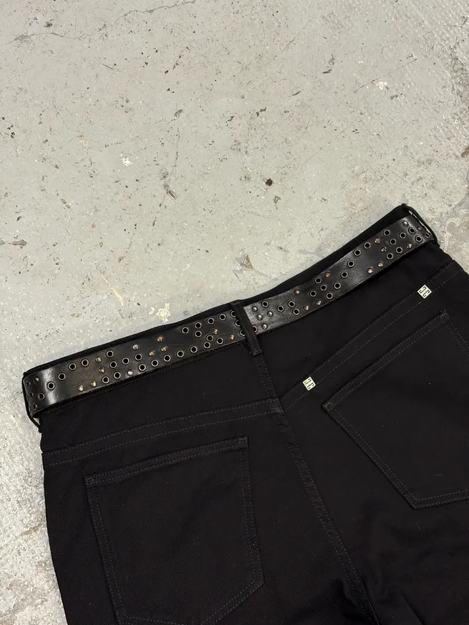 Diesel Eyelet Black Leather Belt - Image 2