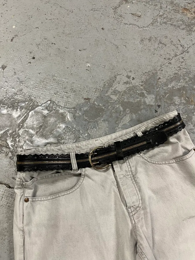 Diesel Full Zip Black Leather Belt - Image 2