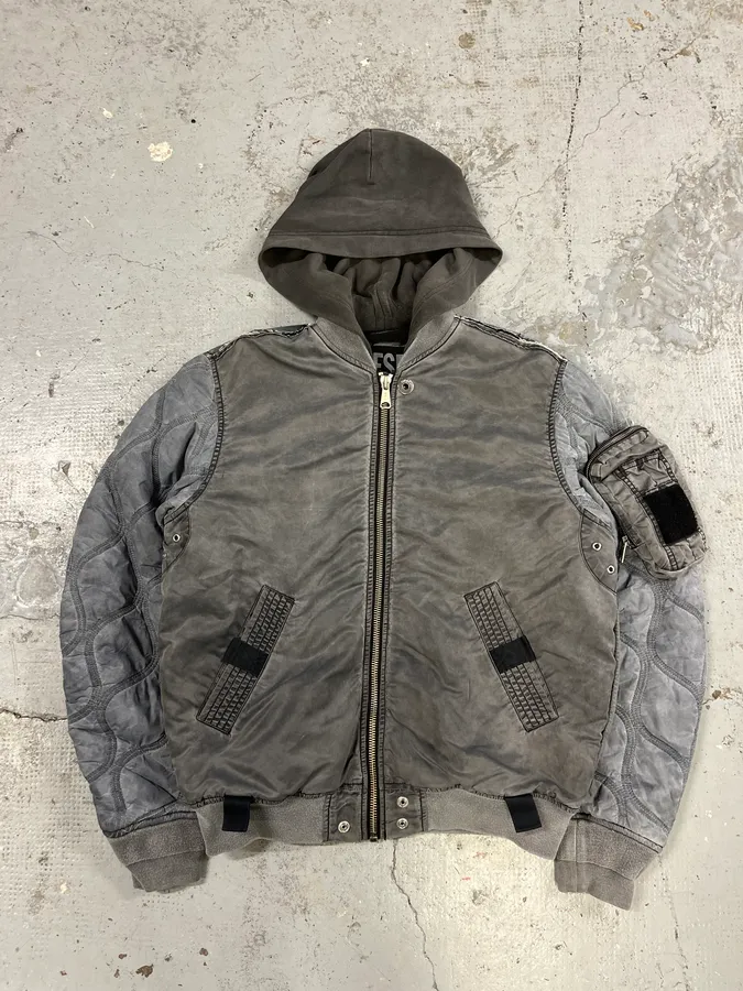 Diesel Grey Aero Modern Bomber Jacket