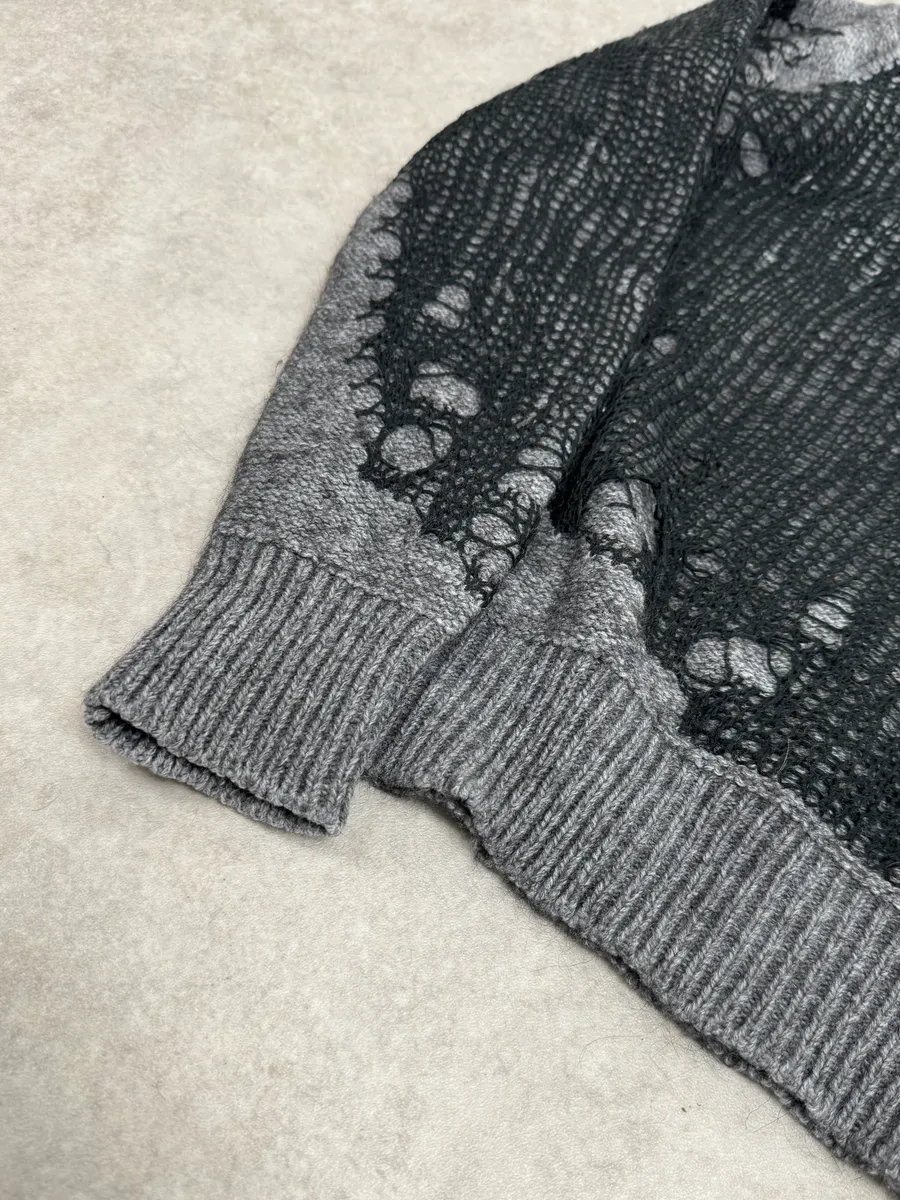 Diesel Grey & Black Net Contemporary Sweater - Image 8