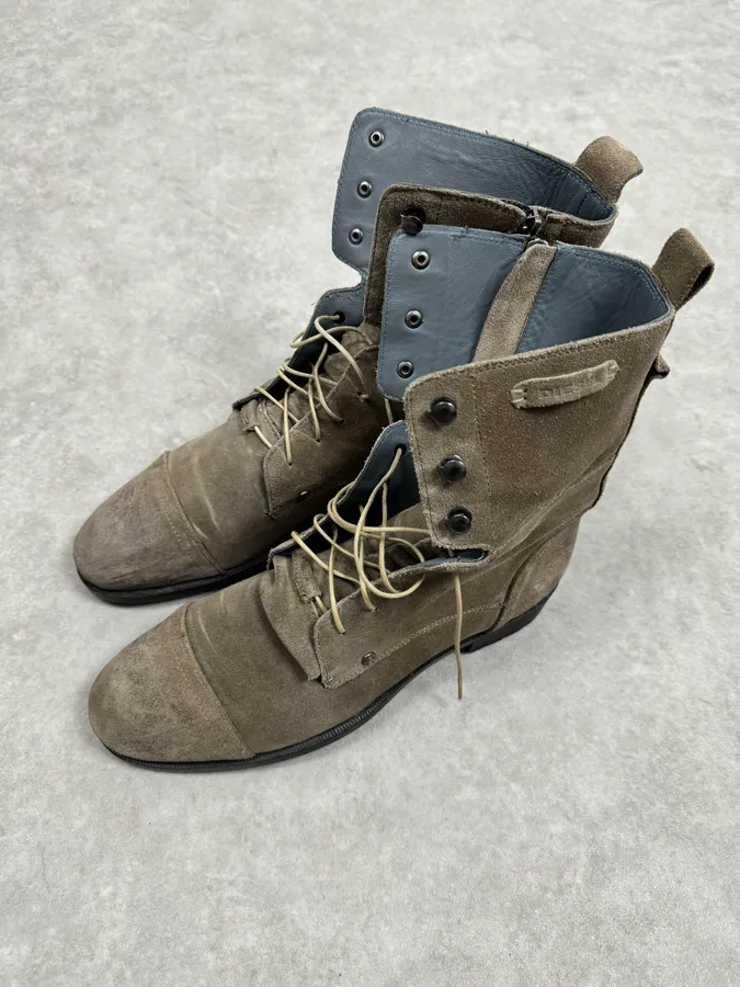 Diesel Grey Camel Suede Leather Boots - Image 6