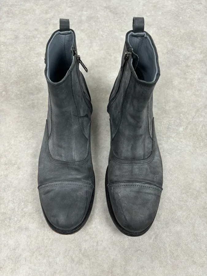 Diesel Grey Mid-Calf Leather Boots - Image 6