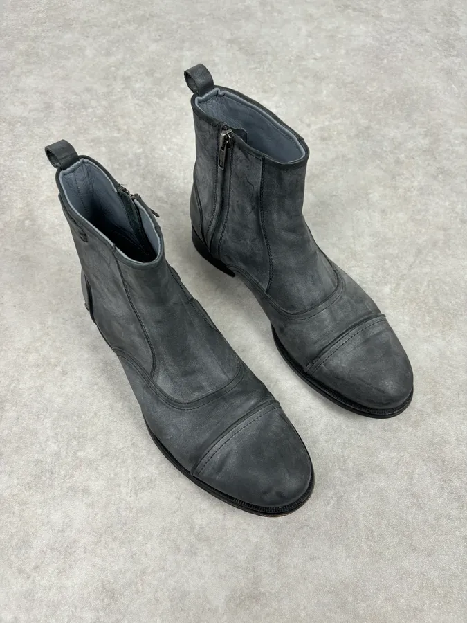 Diesel Grey Mid-Calf Leather Boots - Image 9