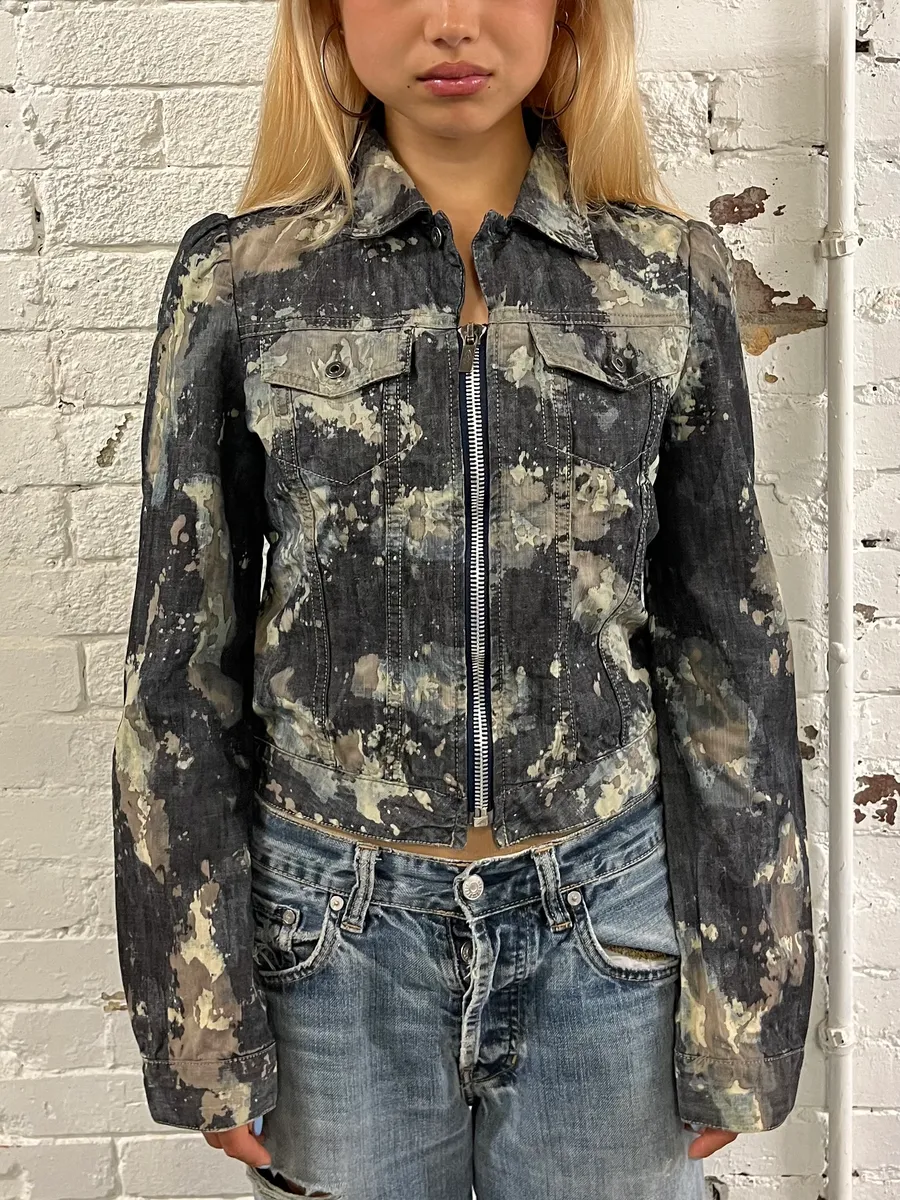 Diesel Grey Painted Splash Abstract Jacket