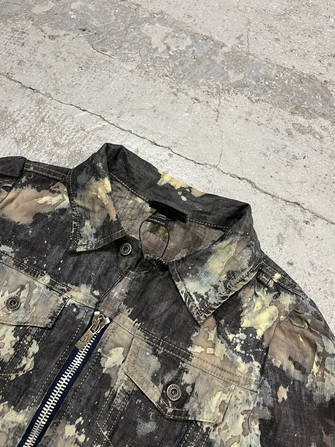 Diesel Grey Painted Splash Abstract Jacket - Image 6