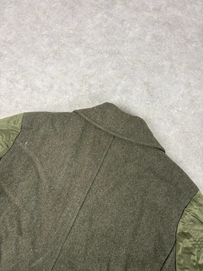 Diesel Khaki Green Caban Wool & Nylon Hybrid Bomber Jacket - Image 6
