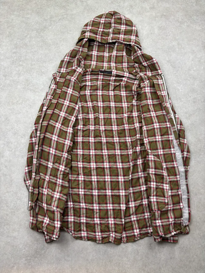 Diesel Khaki Plaid Cozy Zip-up Hoodie - Image 7