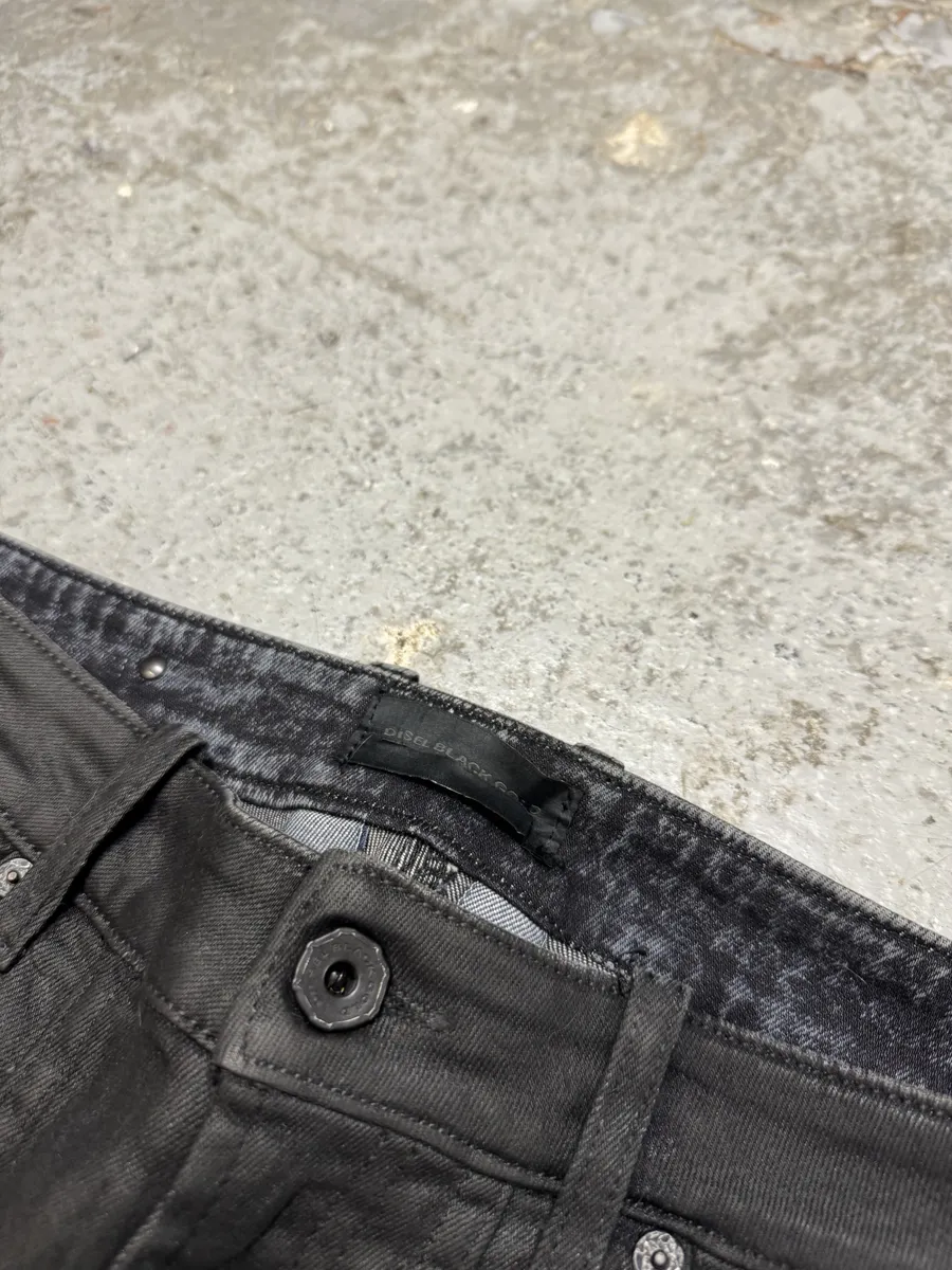 Diesel Leather Waxed Black Skinny Jeans - Image 7