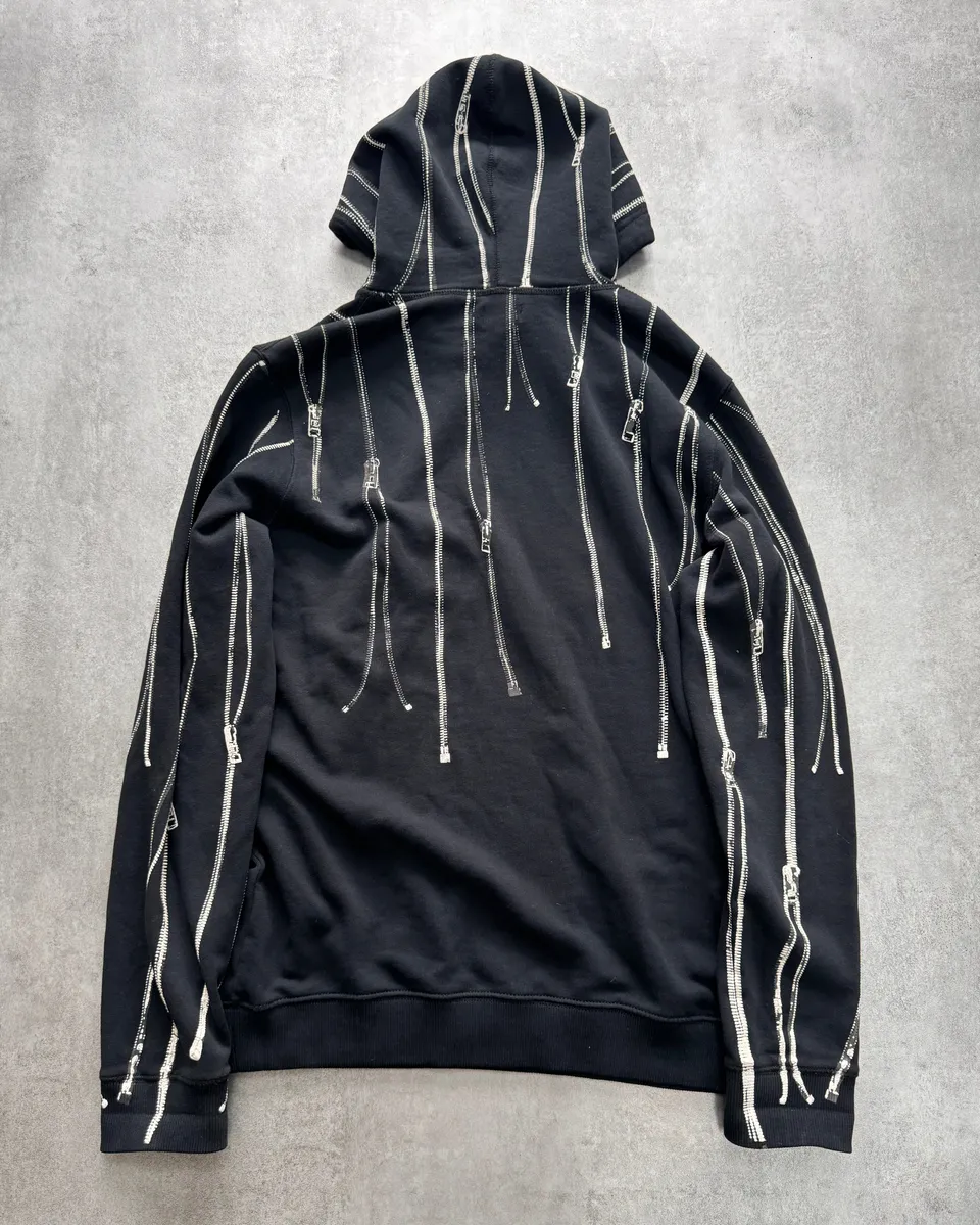 Diesel Multi Zip Printed Black Hoodie - Image 2