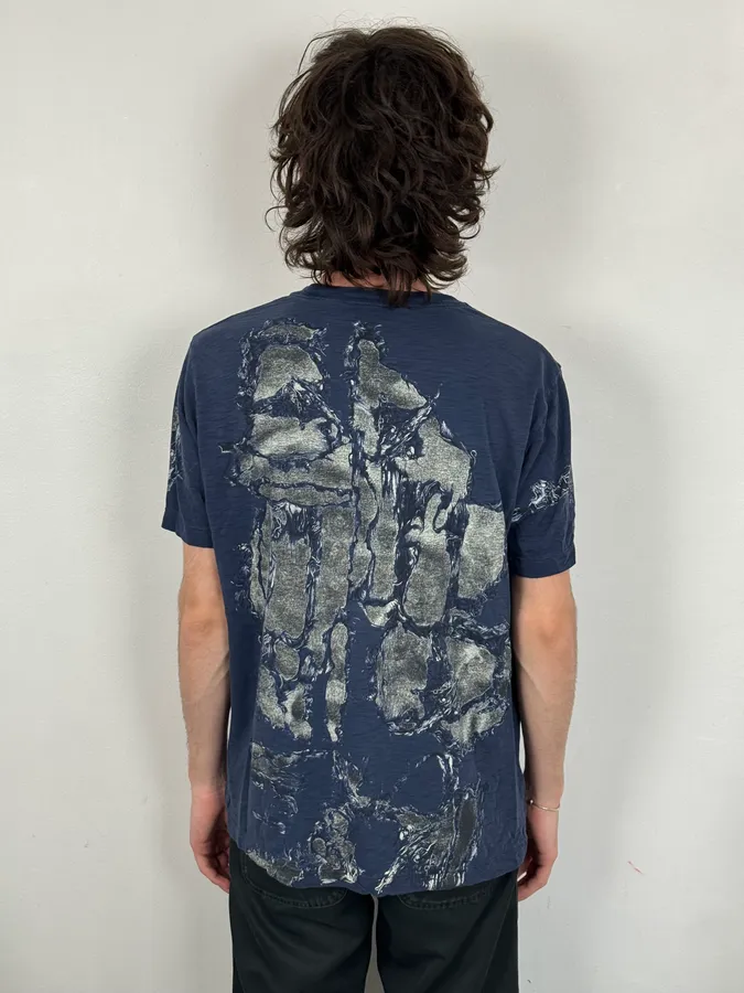 Diesel Navy Bacteria Graphic Print T-Shirt - Image 3