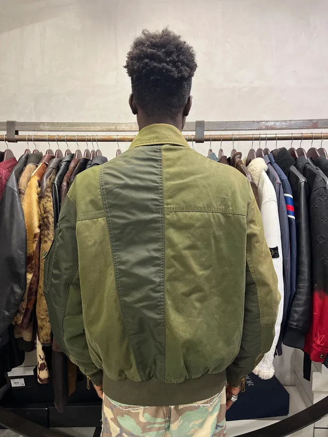 Diesel Olive Green Combat Bomber Jacket - Image 4