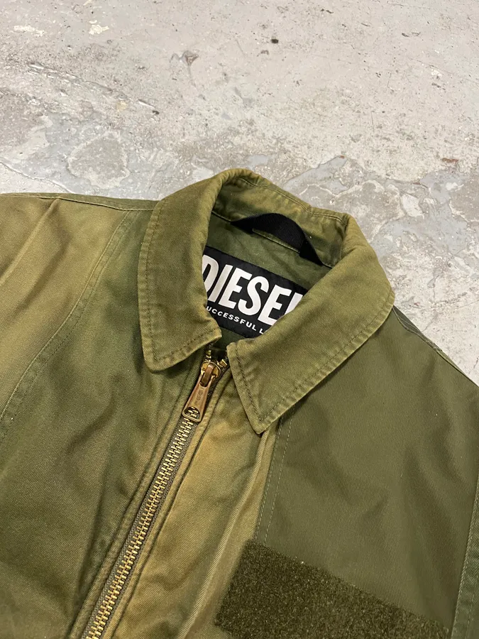 Diesel Olive Green Combat Bomber Jacket - Image 5