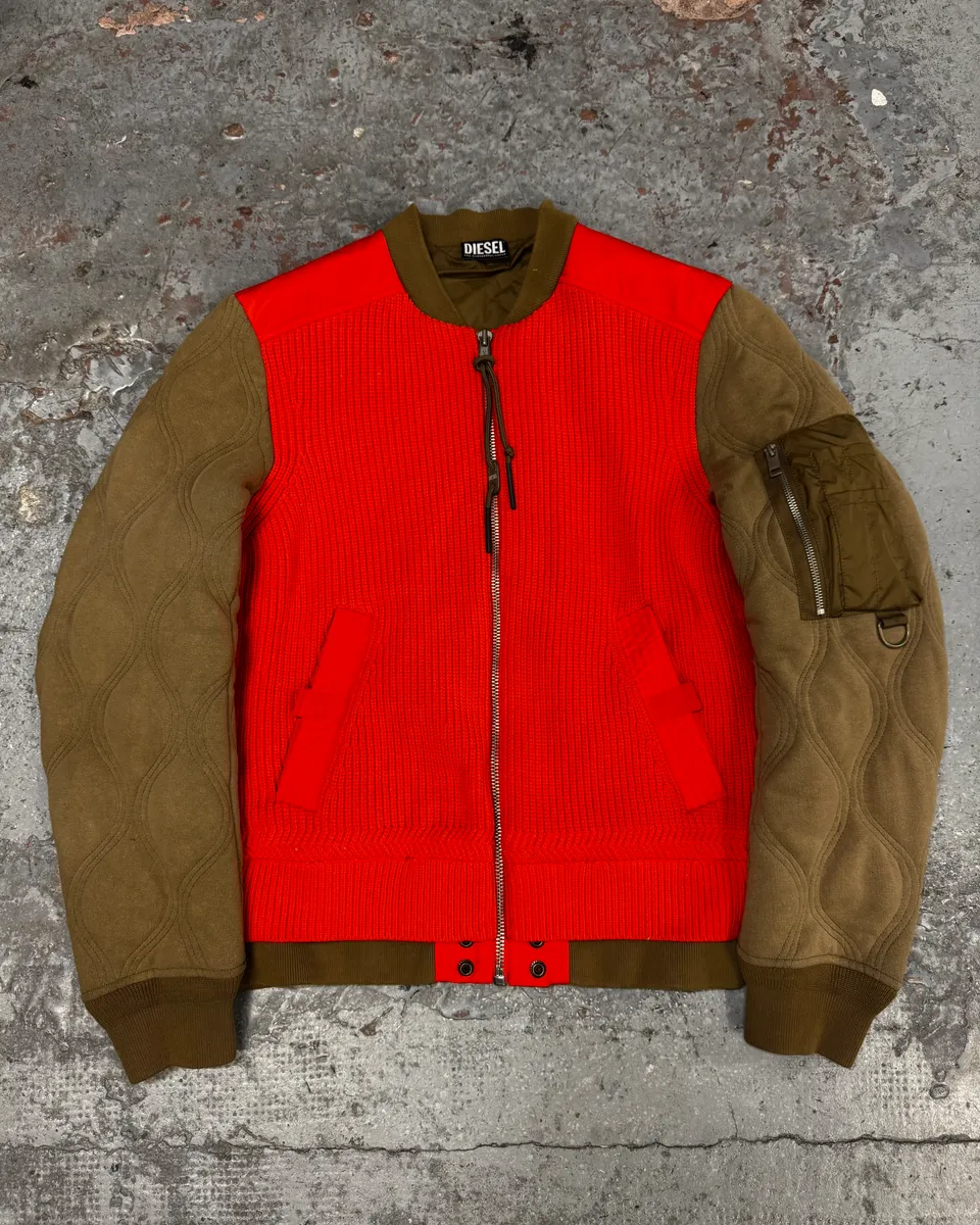 Diesel Orange & Brown Modern Aero Bomber Jacket