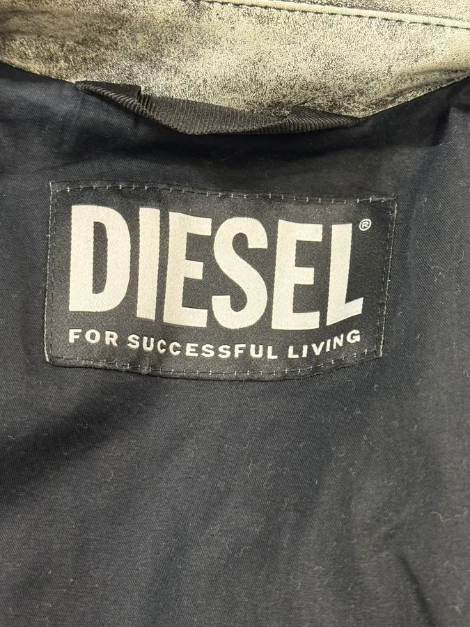 Diesel Perfecto Raw Grey Leather Jacket - Image 11