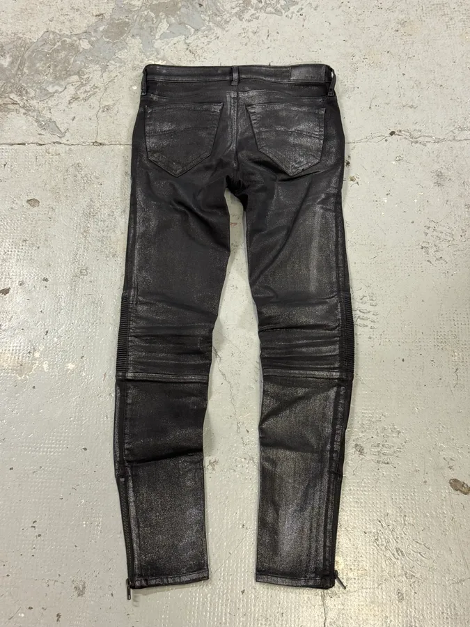 Diesel Skinny Black Glitters Effect Biker Pants - Image 4