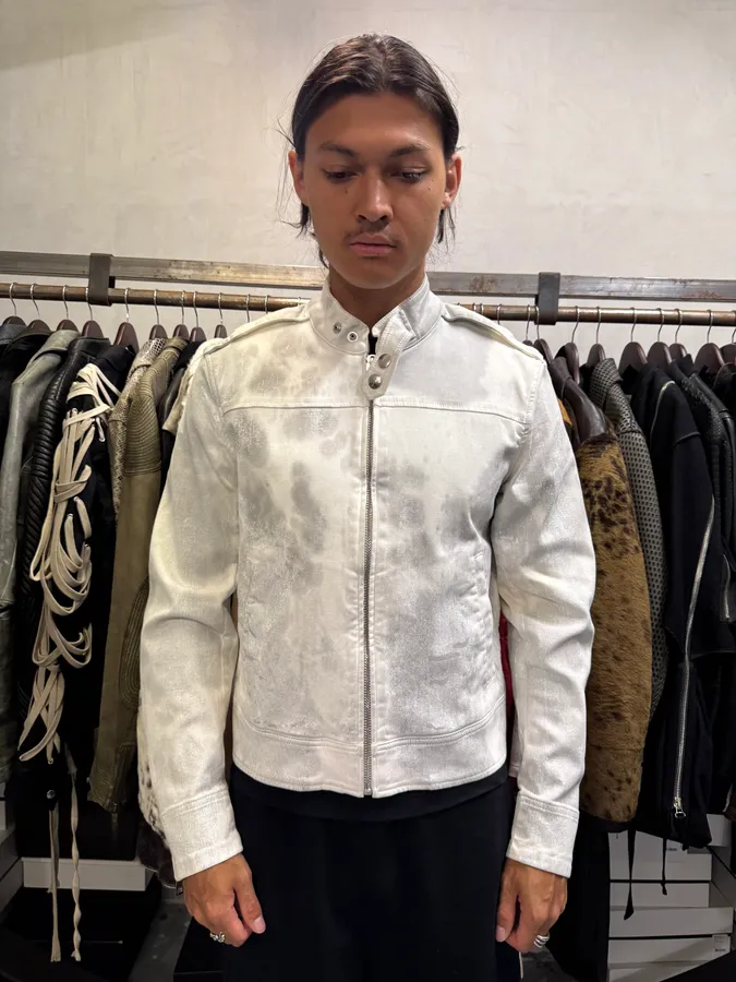 Diesel White & Grey Irregular Racing Jacket