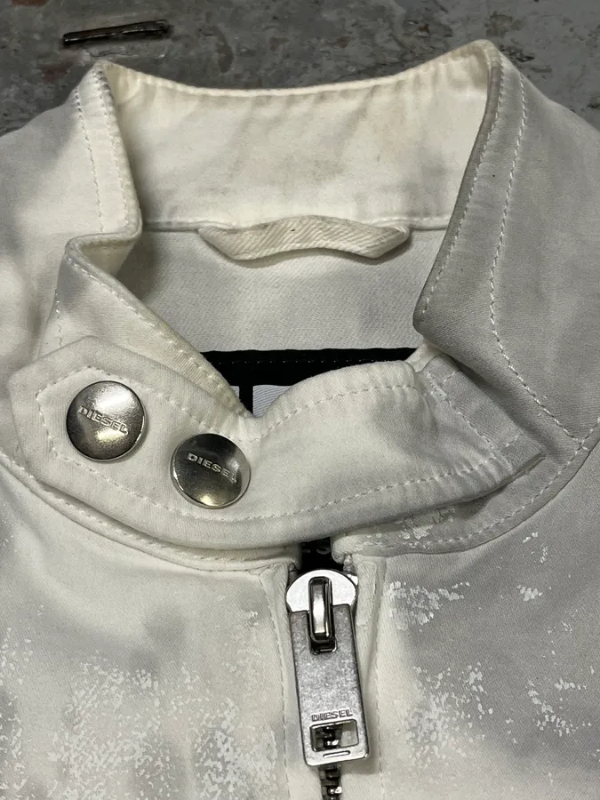 Diesel White & Grey Irregular Racing Jacket - Image 6