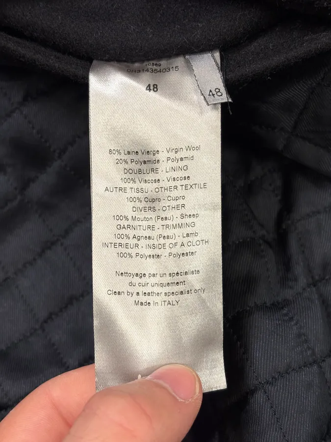 Dior Black Wool & Leather Zip-up Jacket - Image 12