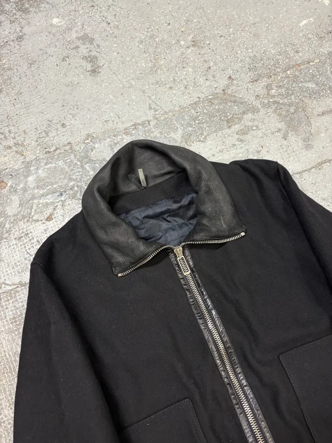 Dior Black Wool & Leather Zip-up Jacket - Image 5