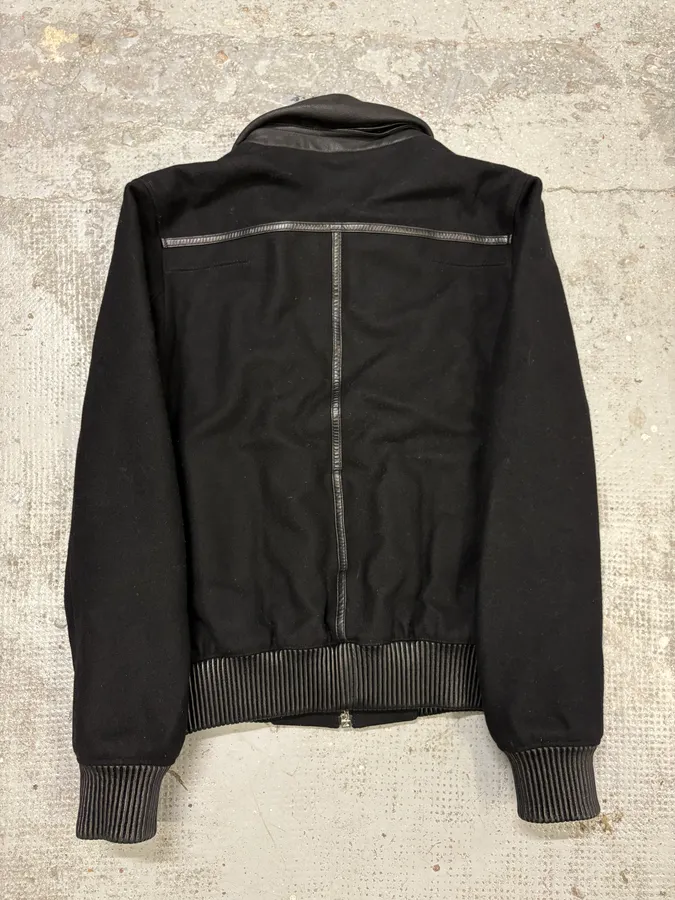 Dior Black Wool & Leather Zip-up Jacket - Image 6